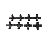 NiuLumea Paquete de 8 accesorios de tubería de polietileno negro de 4 vías, marcos de invernadero, soportes de soporte para plantas y estructuras de jardín de bricolaje, conectores de 8/12/16/19 mm