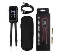 NiuLumea Pinzas de medidor LCR - Puente LCR digital con pantalla OLED, para identificación automática de componentes, resolución de 9999, para pruebas de inductancia de resistencia de capacitancia