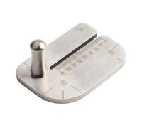 NiuLumea Plantilla auxiliar manual de cuero para distancia de golpeo, regla de perforación, manualidades, proyectos de costura, acero inoxidable, 60 x 45 mm