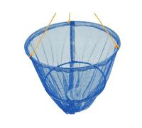 NiuLumea Red portátil de cangrejo con bolsa de cebo, cuerda y mango de línea, trampa de pesca de alambre de acero plegable para pesca de cangrejo de río, langosta y langostinos (azul)