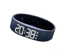 NiuLumea Reloj despertador silencioso de vibración para despertar, monitoreo del sueño y contador de pasos con carga USB, pulsera inteligente resistente al agua IP65, negro (negro)