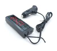 NiuLumea Reloj electrónico multifuncional de 12 V, pantalla LCD con voltaje, temperatura y temporizador, supercondensador recargable, compatible con y para SUV