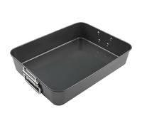 NiuLumea Sartén grande de acero inoxidable para asador de pavo de 16 pulgadas, sin asa, para asar carne, hornear lasaña y verduras