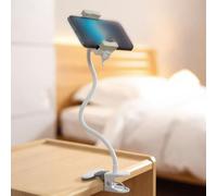 NiuLumea Soporte de abrazadera flexible sin taladro C200 C210 C220 para HelloBaby para cámara de anillo, soporte ajustable de metal ABS para teléfono celular, color blanco