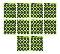 NiuLumea Target Paper Practice, 10 hojas con objetivos de salpicaduras de 2 pulgadas (16 piezas), diseño de ráfaga amarilla fluorescente, alineación de cuadrícula de 1 pulgada, reutilización de