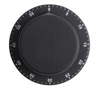 NiuLumea Temporizador de cocina de acero inoxidable con respaldo magnético para cocinar, estudiar, entrenar, alarma audible de 70 dB, funcionamiento mecánico de cuerda y diseño compacto, color negro