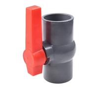 NiuLumea Válvula de bola de PVC para tubería de suministro de agua con enchufe deslizante, 20/25/32/40/50 mm, rojo o gris, conector de unión
