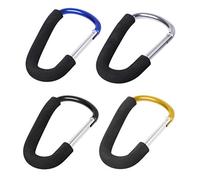 niumanery Big Sponge Carabiner Baby Carriage Hanger Stroller Handle Shopping Bag Clip Hook Blue