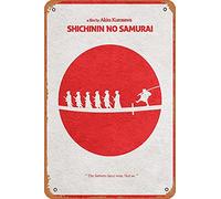 NIUMOWANG Cartel de metal, póster de lata de siete samuráis, 30,5 x 20,3 cm