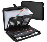 Niuny Carpeta Clasificadora A4 Carpeta Archivadora Lgnífuga A4 Organizador de Documentos con 13 Compartimentos y Cremallera Bolsa Portadocumentos Lgnífuga Impermeable para Documentos Importantes