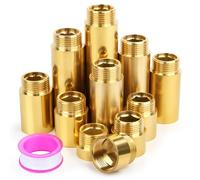 Niuny Extensión de grifo de 1/2 pulgadas 10mm/15mm/20mm/25mm/30mm Prolongación de grifo 5Pcs racor de prolongación Extensión de grifos de latón para Instalación de Agua Potable y Calefacción