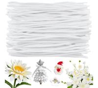 Niuny Limpiapipas Manualidades 200 PCS Limpia Pipas 30cm x 6mm Pipe Cleaner Craft Blanco Tallos de Chenilla Kit de Flores de Limpiapipas para Manualidades y Decoración Creación de Bricolaje