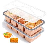 Niuny Molde para Congelar Sopa 2Pcs Moldes De Silicona para Sopa con Tapas 1000ml Contenedor De Almacenamiento De Sopas Bandeja Congeladora De Silicona Recipientes Para Congelador Para Sopas Salsas