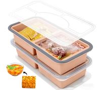 Niuny Molde para Congelar Sopa 2Pcs Moldes De Silicona para Sopa con Tapas 1000ml Contenedor De Almacenamiento De Sopas Bandeja Congeladora De Silicona Recipientes Para Congelador Para Sopas Salsas