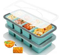 Niuny Molde para Congelar Sopa 2Pcs Moldes De Silicona para Sopa con Tapas 1000ml Contenedor De Almacenamiento De Sopas Bandeja Congeladora (2Pcs(Azul) x 4 Intervalo)