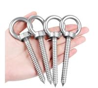 Niuny Pernos de Ojo de Acero Cáncamos Grandes 4Pcs Hembrillas Cerradas M10 X 80cm Pernos de Ojo Atornillado Tornillos de Gancho de Acero Inoxidable para Hamacas Cestas Colgantes Amarres Levantar
