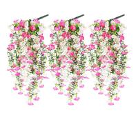 Niuny Plantas Colgantes Artificiales Flores Artificiale Exterior 3pcs Artificiales de Gloria de La Mañana Petunia Colgante Artificial para Pared Hogar Habitación Jardín Patio Boda Decoración Interior
