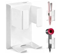 Niuny Soporte para plancha de pelo, color blanco, soporte para secador de pelo, soporte para secador de pelo, sin agujeros, soporte para secador de pelo, soporte para el secador de pelo, soporte para