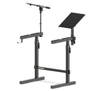 NiuNyuNeu Soporte multifuncional para teclado, soporte de piano resistente con soporte para micrófono y soporte para laptop