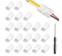 Niuohoy 20 piezas Conector Tira LED 2 pines 8 mm para tiras de luz LED impermeables o no impermeables de 8 mm de ancho