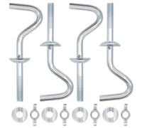 Niuohoy Paquete de 4 ganchos de repuesto de zinc resistentes para hamaca, kit de accesorios para hamaca, ganchos de repuesto para soporte de hamaca, ganchos de repuesto para el hogar, patio,