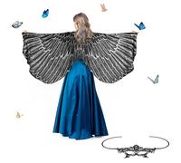Niuoppy Chal de alas de pájaro para mujer, capa de alas de pájaro con máscara, alas de pájaro, disfraz de alas de pájaro para Navidad, Halloween, fiesta, cosplay, baile (estilo 1)