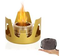 Niuoppy Mini quemador de alcohol, quemador de alcohol, quemador de alcohol portátil ultraligero, estufa de camping pequeña y ligera para mochileros, senderismo, camping (dorado)