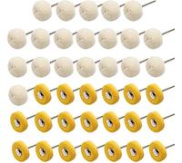 NIUPIKA Juego de ruedas de pulido, pequeños amortiguadores de algodón para accesorios de herramientas giratorias, kit de pulido de joyas de reloj, mandril de 3 MM