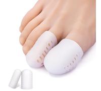 Niupiour Protectores de dedos de gel, 14 paquetes de fundas transpirables para dedos de los pies, gorros de dedo gorros para hombres y mujeres, mangas para dedos encarnadas, callos, ampollas, callos