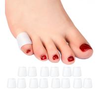 Niupiour Tubos protectores de silicona para dedos pequeños, 14 paquetes de fundas de gel para dedos meñiques para mujeres y hombres, tapas abiertas para amortiguar dedos superpuestos, ampollas,