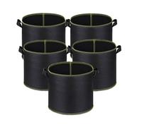 Niurui - Paquete de 5 bolsas de cultivo de 5 galones, macetas de tela no tejida gruesas y resistentes con asas para un entrenamiento de bajo estr