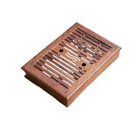 NIUSABOU Bandeja de té con Agua, Solid Bamboo Tea Tray Multicolor Chicken Teapot Serv Wooden(Dark Gray)