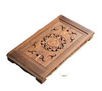 NIUSABOU Bandeja de té con Agua, Solid Bamboo Tea Tray Multicolor Chicken Teapot Serv Wooden(Light Green)