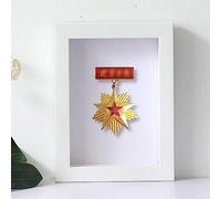 NIUSABOU Caja expositora para medallas y fotos, Caja expositora de medallas multicolor varios tamaños(White,A4)