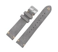 NIUSABOU cinturón de cuero, Correa de reloj de piel de ante suave con cierre de resorte y liberación rápida, varios tamaños, multicolor(Grey,22mm)