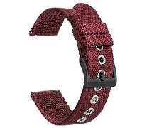 NIUSABOU Correas de reloj ajustables de nylon tejido transp Correa de reloj de lona de nailon de alta calidad, pulsera deportiva de liberación rápida, 18mm, 20mm, 22mm(RedBlack,18mm)