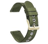 NIUSABOU Correas de reloj ajustables de nylon tejido transp Correa de reloj de lona de nailon de alta calidad, pulsera deportiva de liberación rápida, 18mm, 20mm, 22mm(ArmyGreenGold,22mm)