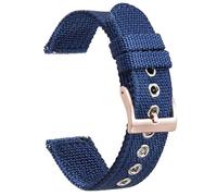 NIUSABOU Correas de reloj ajustables de nylon tejido transp Correa de reloj de lona de nailon de alta calidad, pulsera deportiva de liberación rápida, 18mm, 20mm, 22mm(BlueRoseGold,20mm)