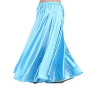 NIUSABOU Falda Larga Tipo Maxi para Danza del Vientre, Falda Flamenca for Danza del Vientre for Mujer, satén, rayón, Multicolor, Cintura de 66-98cm(Turquoise)