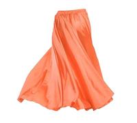 NIUSABOU Falda Larga Tipo Maxi para Danza del Vientre, Falda Flamenca for Danza del Vientre for Mujer, satén, rayón, Multicolor, Cintura de 66-98cm(Orange)