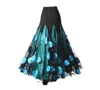 NIUSABOU Falda Larga Tipo Maxi para Danza del Vientre, Falda for Vals de Salón for Danza del Vientre Multicolor(Sky Blue)