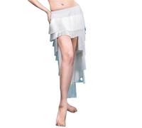 NIUSABOU Falda Larga Tipo Maxi para Danza del Vientre, Mujer Baile Latino Borlas Falda Conjunto Multicolor Múltiples Tallas 2 Piezas(White,S)