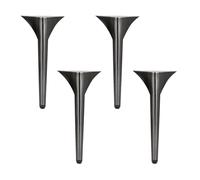 NIUSABOU Muebles de piernas, Paquete Ajustable de Patas Muebles Acero Inoxidable 4 tamaños múltiples Multicolores(Brushed Black,33cm/13in)
