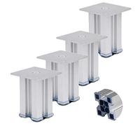 NIUSABOU Muebles de piernas, Tamaños múltiples Blancos y Negros de Las piernas los Muebles del Metal Redondo Ajustable 4 PC(Black,250mm/9.8in)