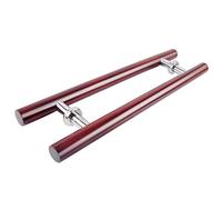NIUSABOU Pomos para puertas tipo granero, Manija de puerta vaivén madera maciza for corrediza granero vidrio for sauna, roja, varios tamaños(800X600Mm)