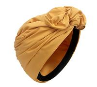 NIUSABOU Sombrero Flexible, Turbante Africano Trenzado for Mujer, Gorro Multicolor(Turmeric)