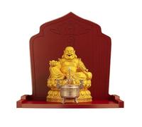 NIUSABOU Soporte de Madera para Altar Budista, Estante de Altar Buda Madera montado en la Pared con diseño Valla Estilo Chino Multicolor 29-40cm(Reddish Brown,34cm)