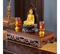 NIUSABOU Soporte de Madera para Altar Budista, Soporte de Altar Buda Madera for Guan Gong Guanyin, Dios la Riqueza con Tallado Hueco, 40-60cm(40cm)