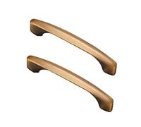 NIUSABOU Tiradores de arco para pomos de puerta, Paquete de 2 manijas gabinete con lazo bronce amarillo Zinc tornillos for cocina, baño, varios tamaños(Hole Distance 96Mm)
