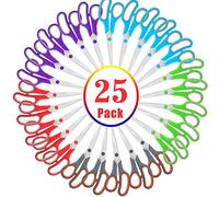 Niutop - Juego de 25 tijeras afiladas multiusos de 20,32 cm para oficina, hogar, escuela secundaria y media, estudiantes, profesores, mango derecho e izquierdo